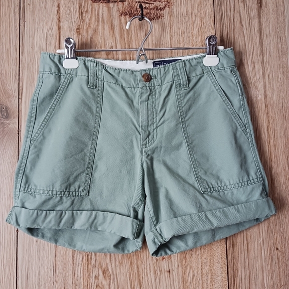 GAP Green Cotton Utility Shorts Size 2 - Picture 1 of 8